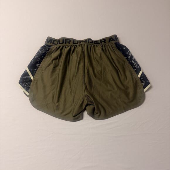 Under Armour Athletic Short Women's Size Small Green With Logo Running Training - Picture 2 of 6